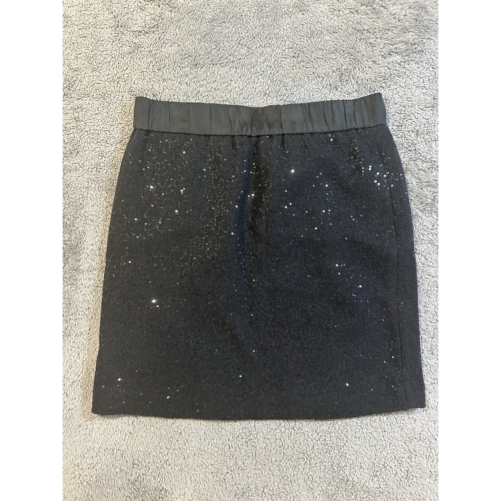 Loft Sequin A-line Skirt Black Size S New Year's eve Holiday Skirt